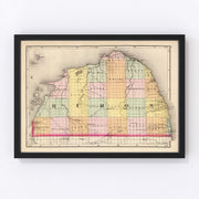 Huron County Vintage Map 1873