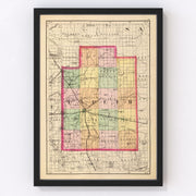 Lapeer County Vintage Map 1873