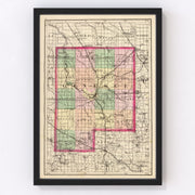 Genesee County Vintage Map 1873