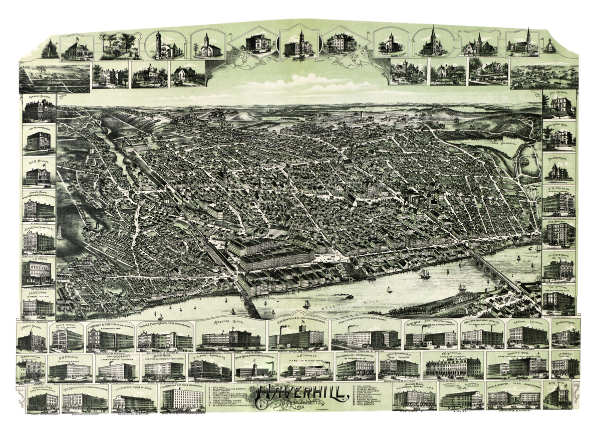 Preview of Vintage Map of Haverhill, Massachusetts 1893