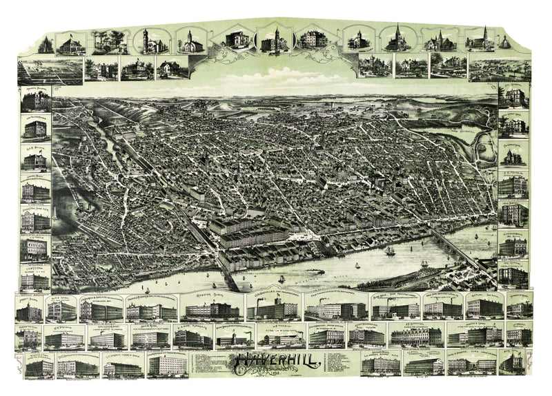 Size comparison using Vintage Map of Haverhill, Massachusetts 1893