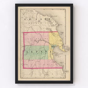 Alpena County Vintage Map 1873