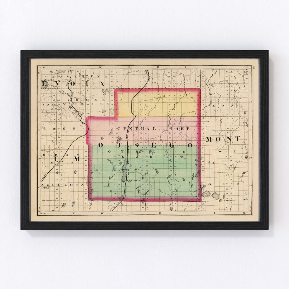 Otsego County Vintage Map 1873