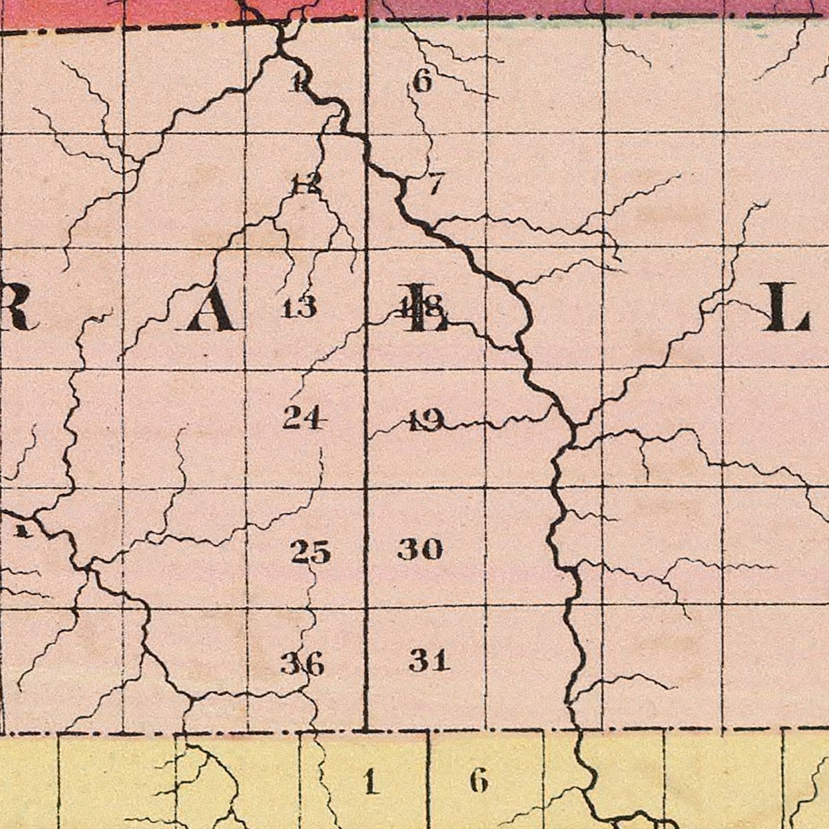 Restored historic details from the 1873 county map of Charlevoix County, Michigan
