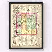Kalkaska County Vintage Map 1873