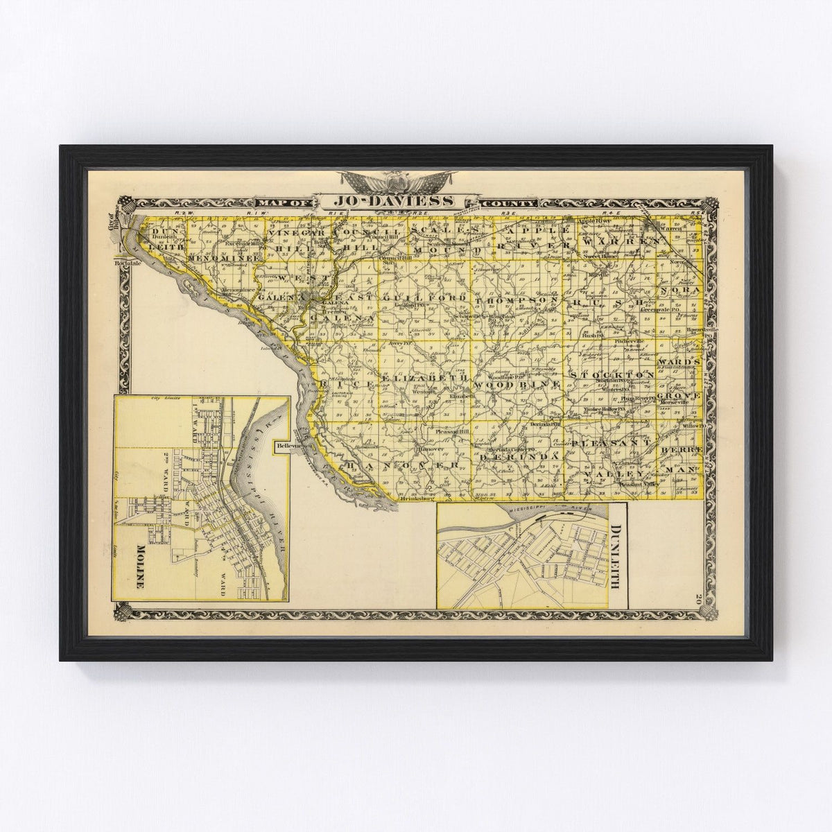 Jo-Daviess County Vintage Map 1876
