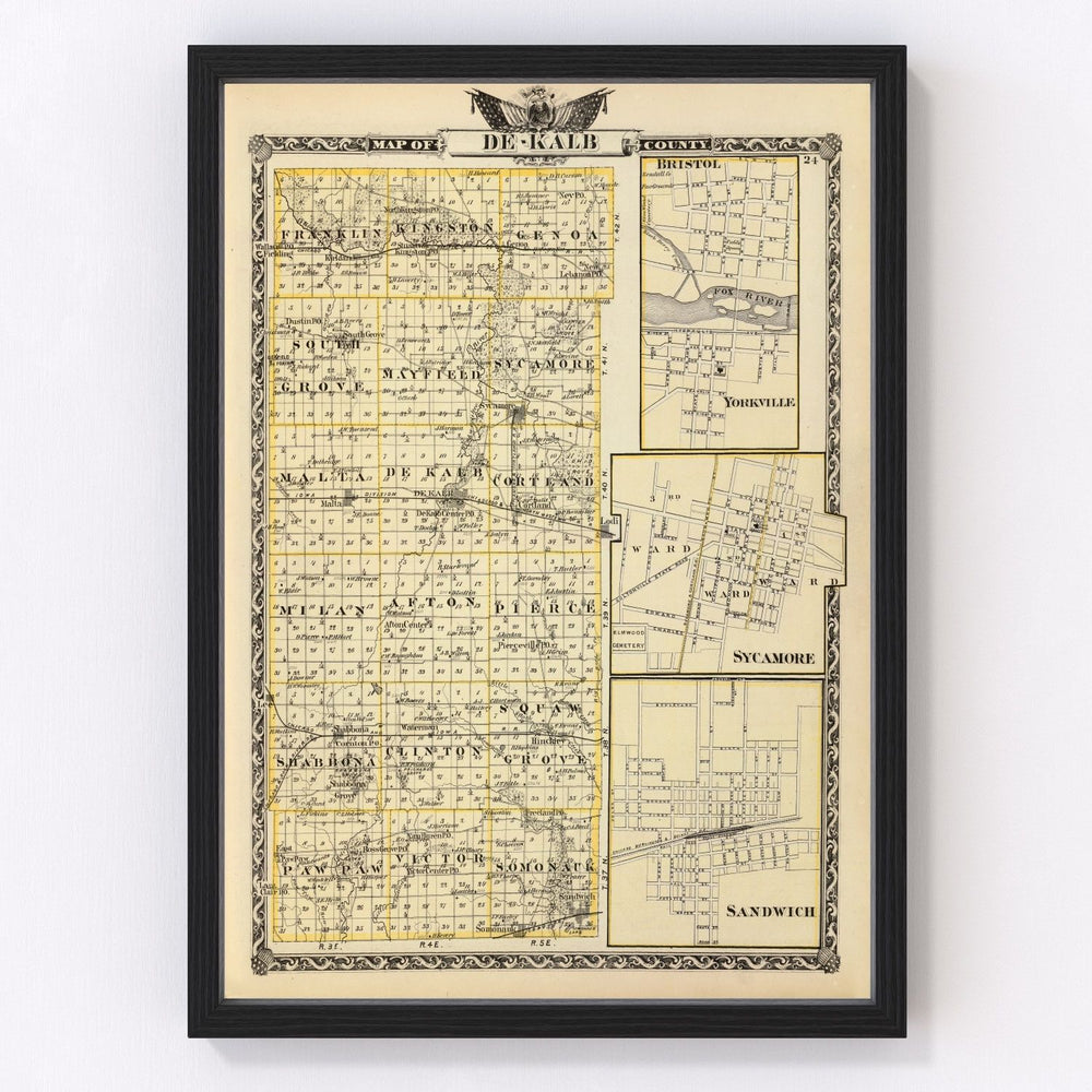 Dekalb County Vintage Map 1876