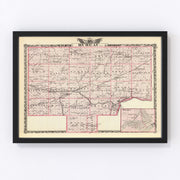 Bureau County Vintage Map 1876