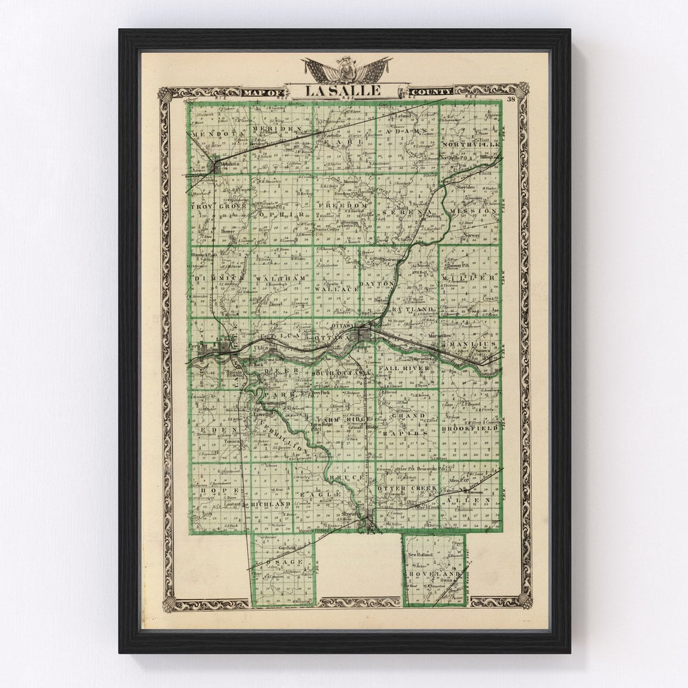 La Salle County Vintage Map 1876
