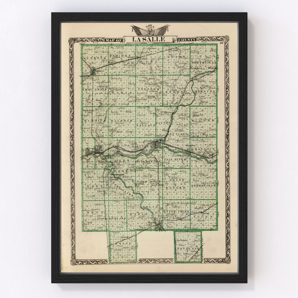 La Salle County Vintage Map 1876