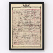 Iroquois County Vintage Map 1876