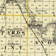 Vintage Map of Livingston County, Illinois 1876