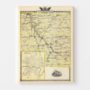 Vintage Map of Livingston County, Illinois 1876