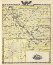 Vintage Map of Livingston County, Illinois 1876