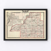 Tazewell County Vintage Map 1876