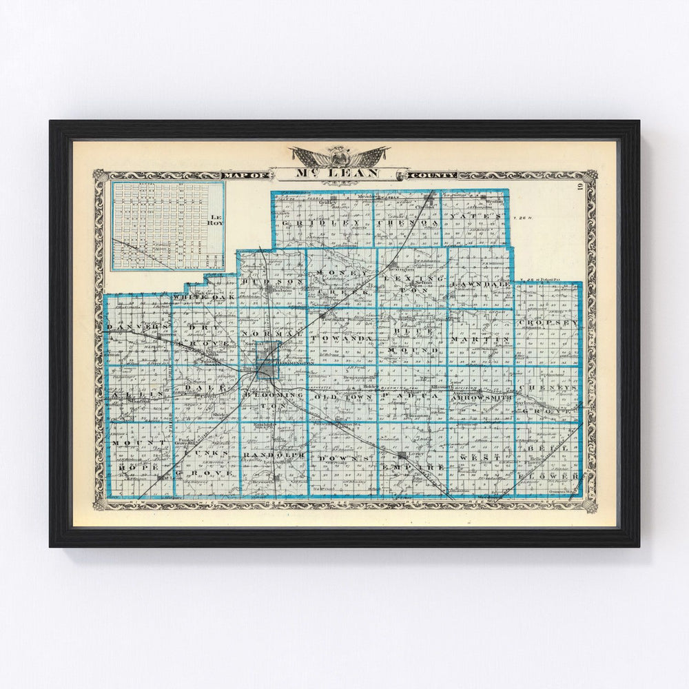 McLean County Vintage Map 1876