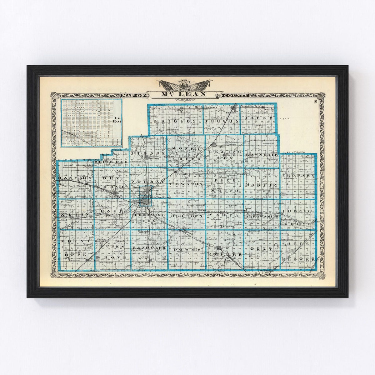 McLean County Vintage Map 1876