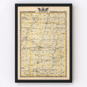 Champaign County Vintage Map 1876