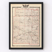 Edgar County Vintage Map 1876
