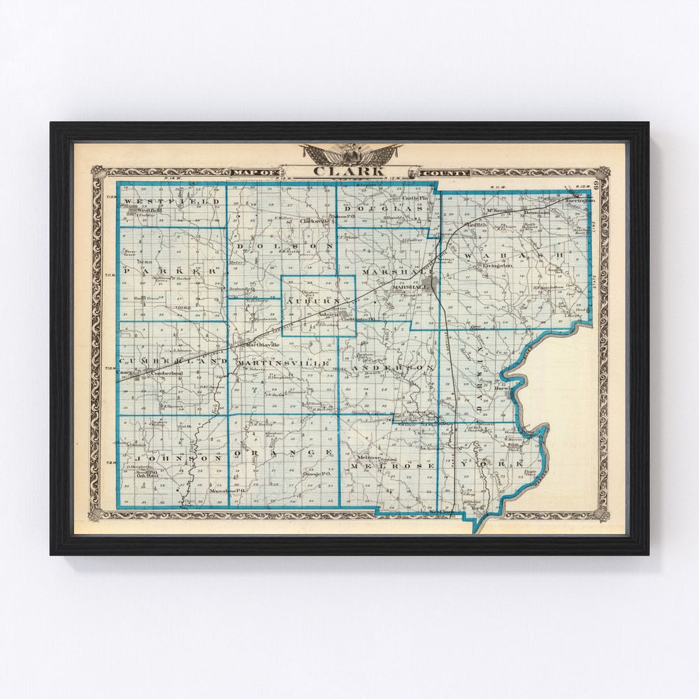 Clark County Vintage Map 1876