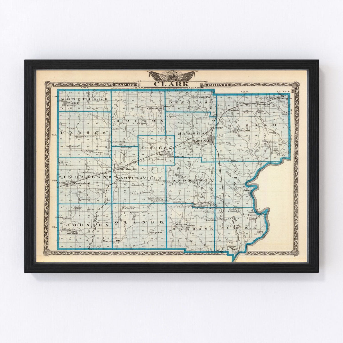 Clark County Vintage Map 1876