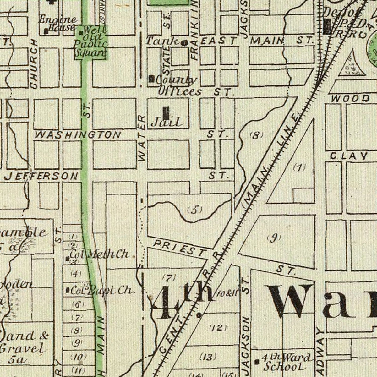 Restored historic details from the 1876 county map of Decatur County, Illinois