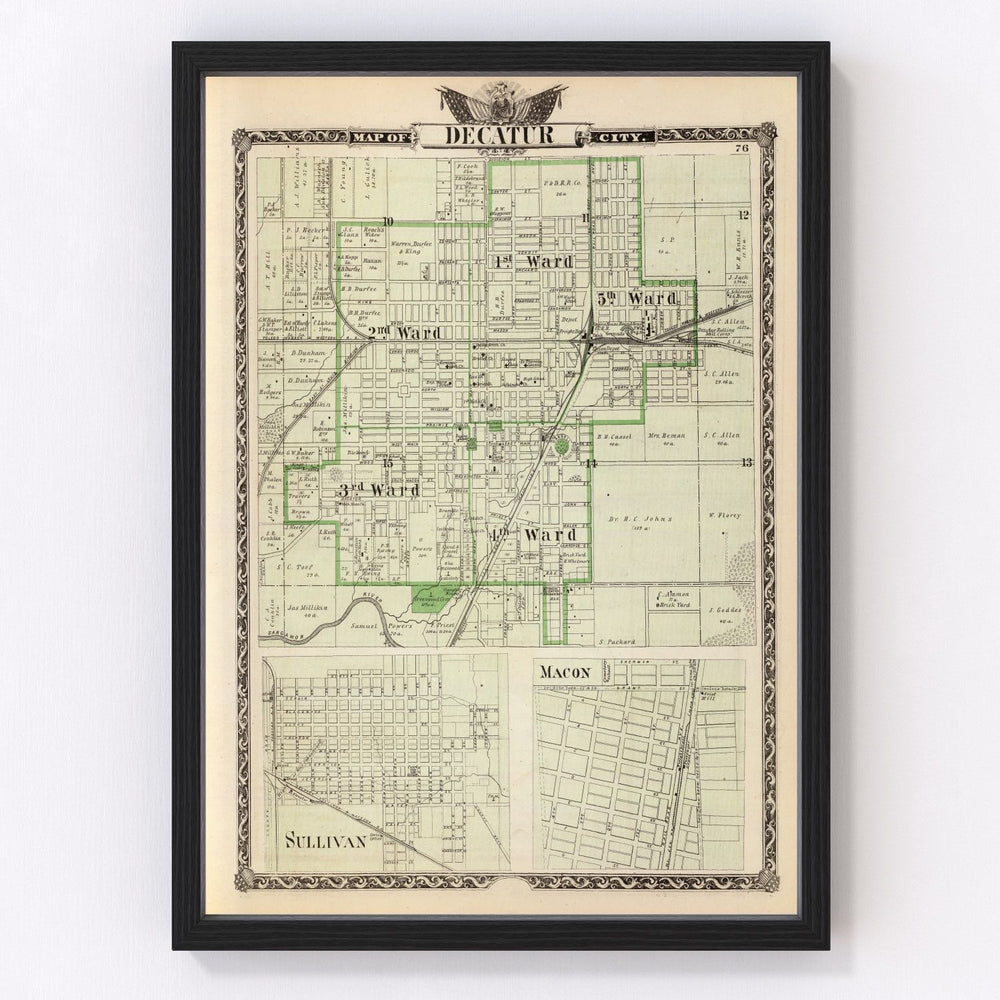 Decatur County Vintage Map 1876