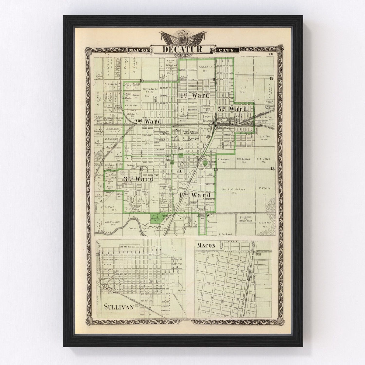 Decatur County Vintage Map 1876