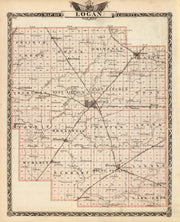 Vintage Map of Logan County, Illinois 1876