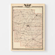 Vintage Map of Logan County, Illinois 1876