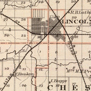 Vintage Map of Logan County, Illinois 1876