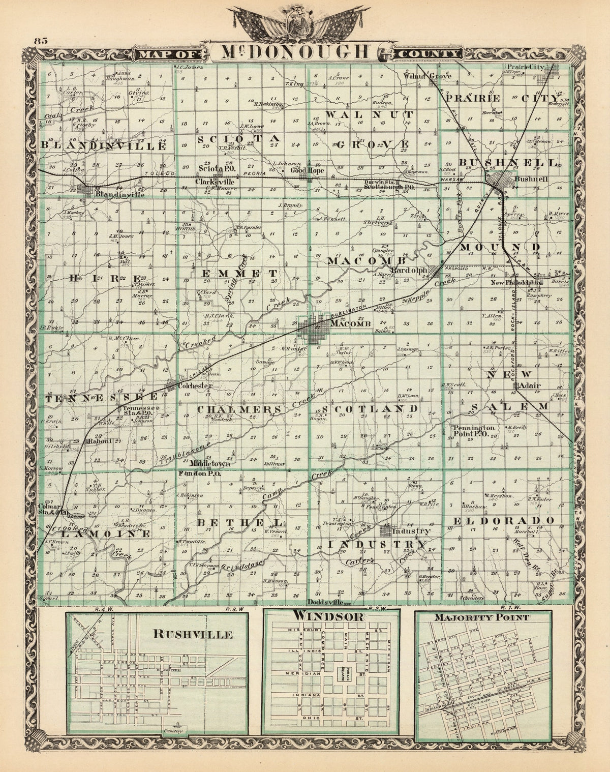 Preview of Vintage Map of Mcdonough County, Illinois 1876