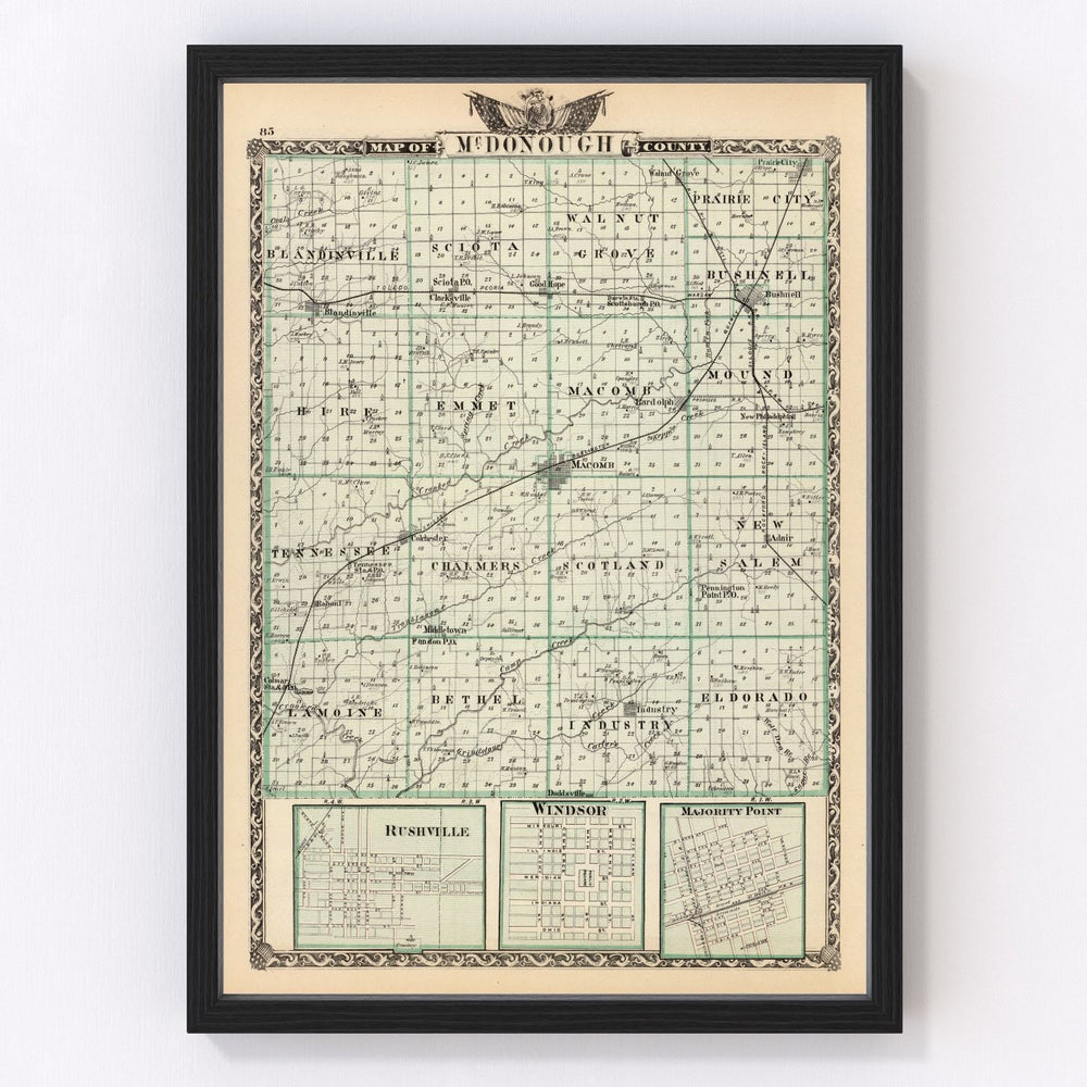 Mcdonough County Vintage Map 1876