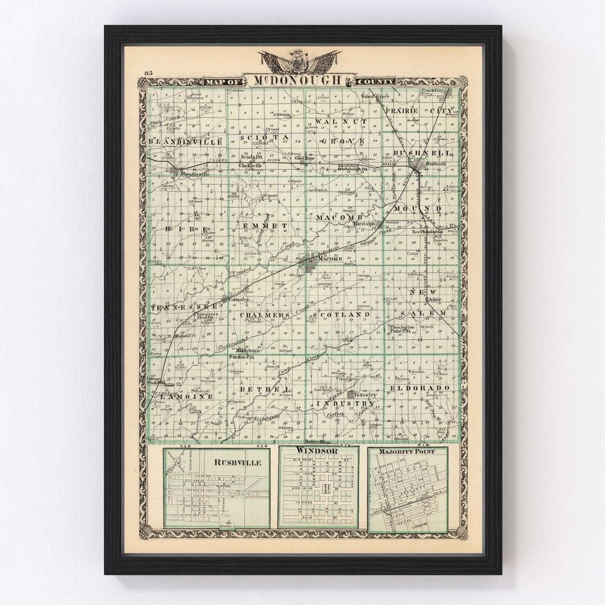 Mcdonough County Vintage Map 1876