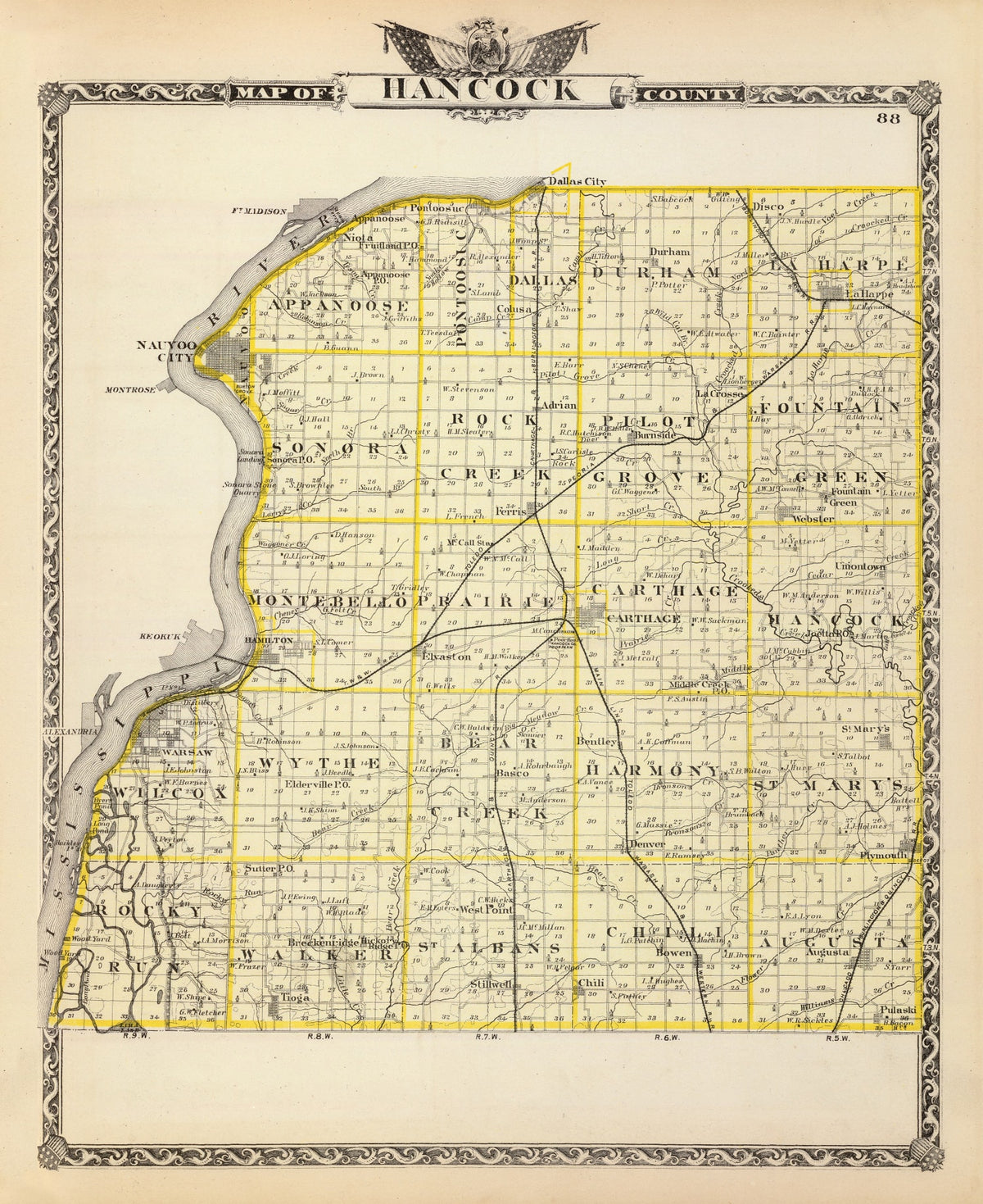 Preview of Vintage Map of Hancock County, Illinois 1876
