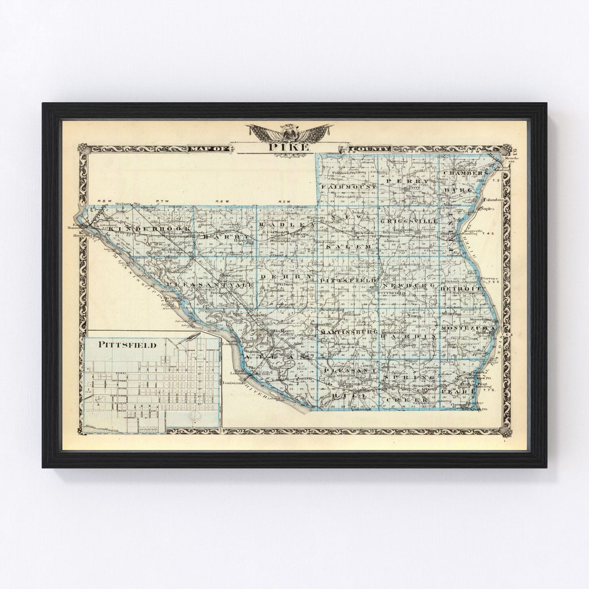 Pike County Vintage Map 1876