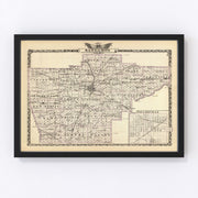 Sangamon County Vintage Map 1876