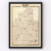 Christian County Vintage Map 1876