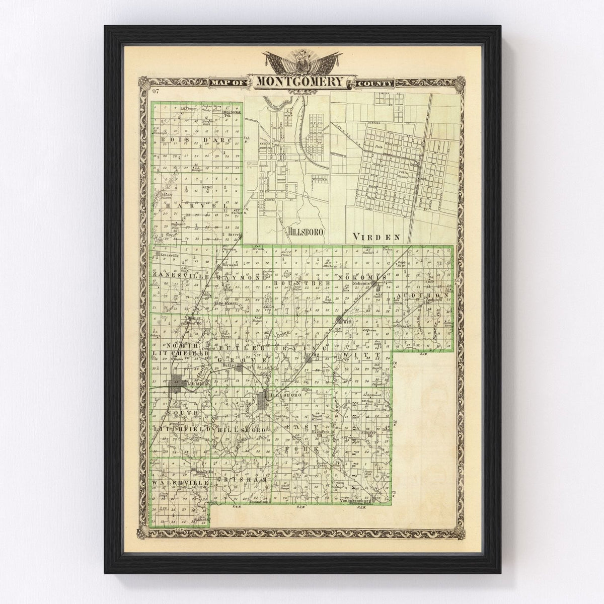 Montgomery County Vintage Map 1876