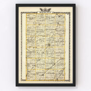 Macoupin County Vintage Map 1876