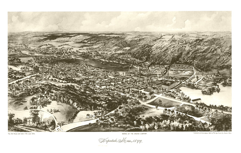 Size comparison using Vintage Map of Hopedale, Massachusetts 1899