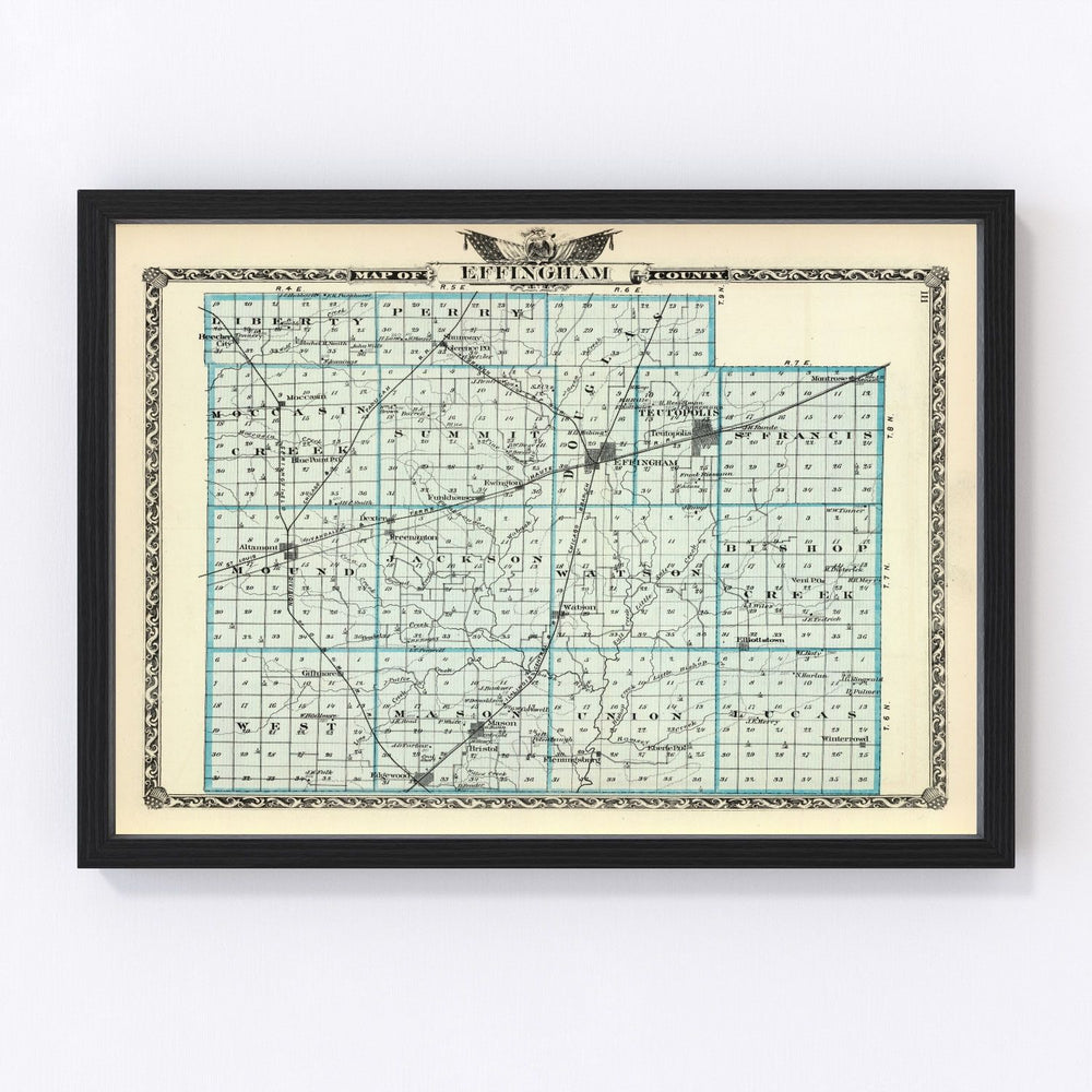 Effingham County Vintage Map 1876