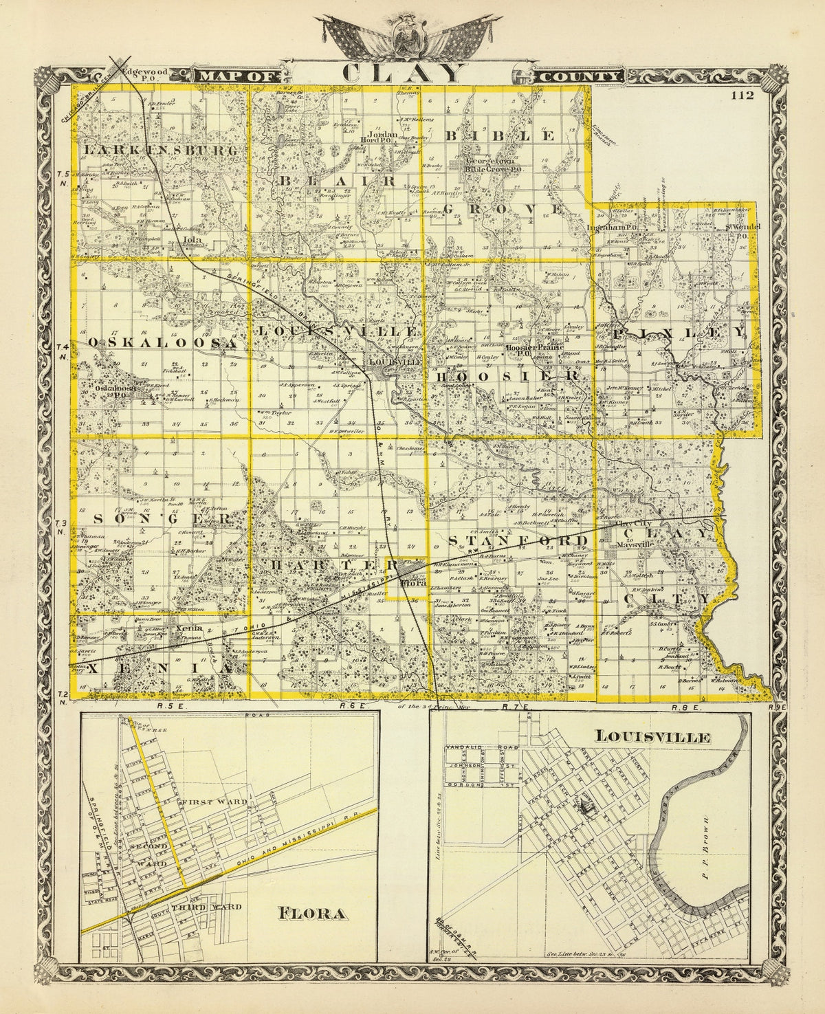Preview of Vintage Map of Clay County, Illinois 1876