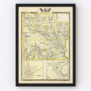 Clay County Vintage Map 1876