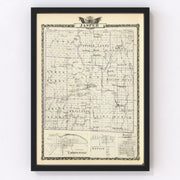 Jasper County Vintage Map 1876