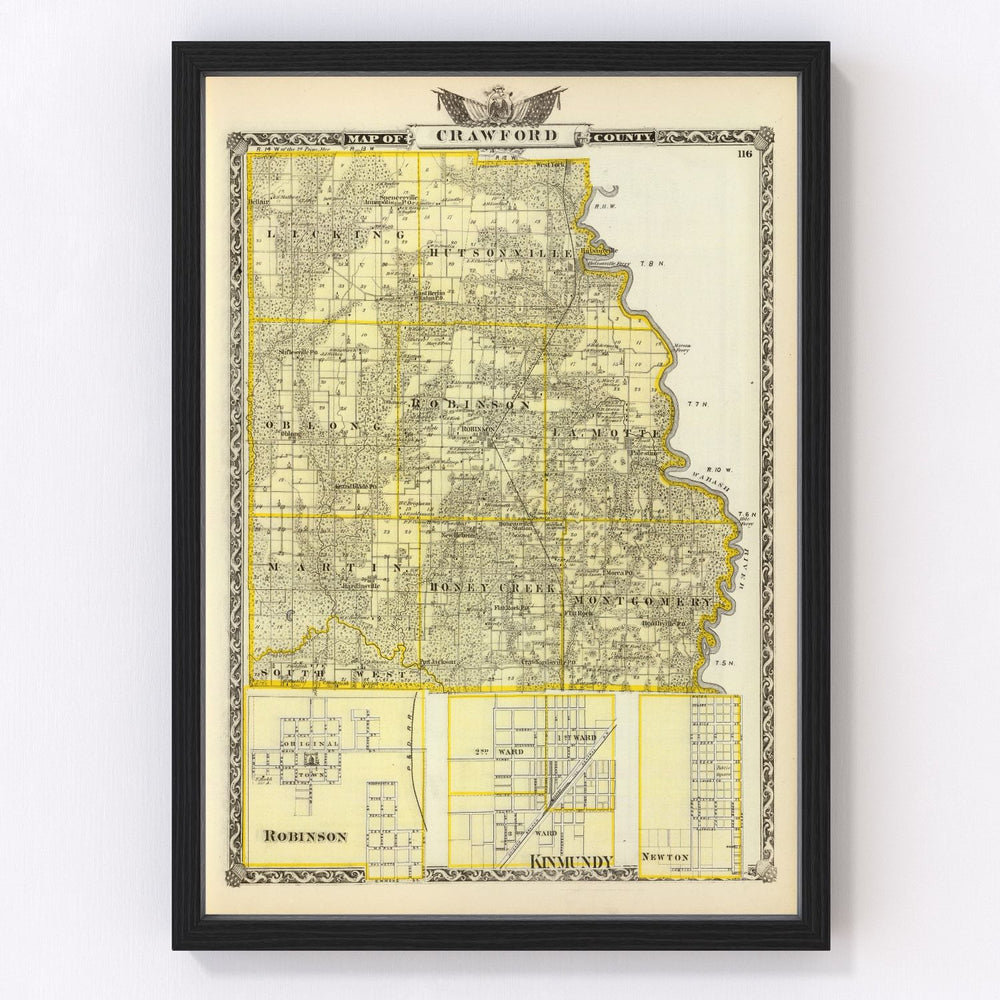 Crawford County Vintage Map 1876
