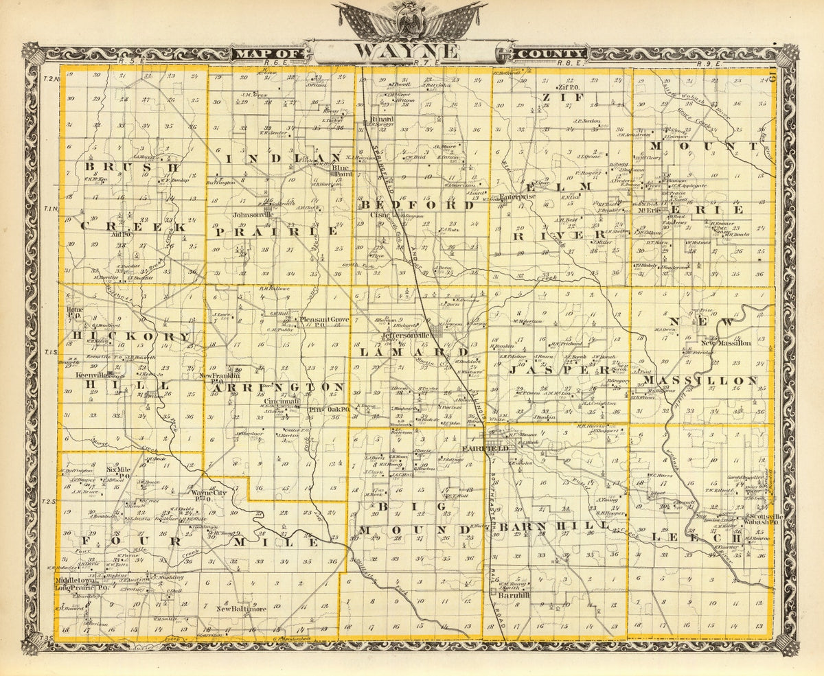 Preview of Vintage Map of Wayne County, Illinois 1876