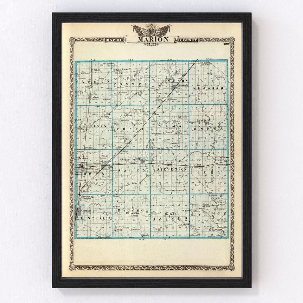 Marion County Vintage Map 1876