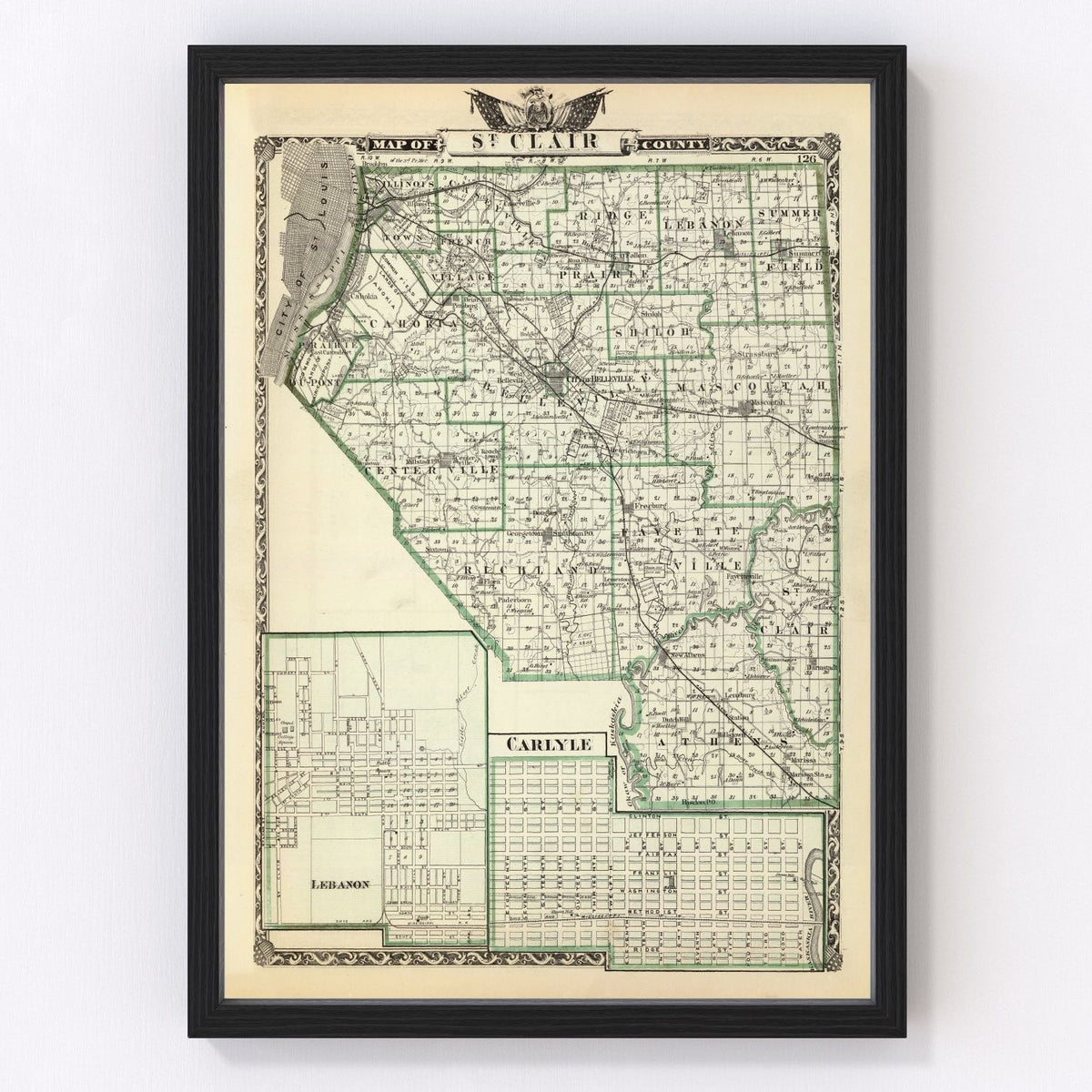 St. Clair County Vintage Map 1876