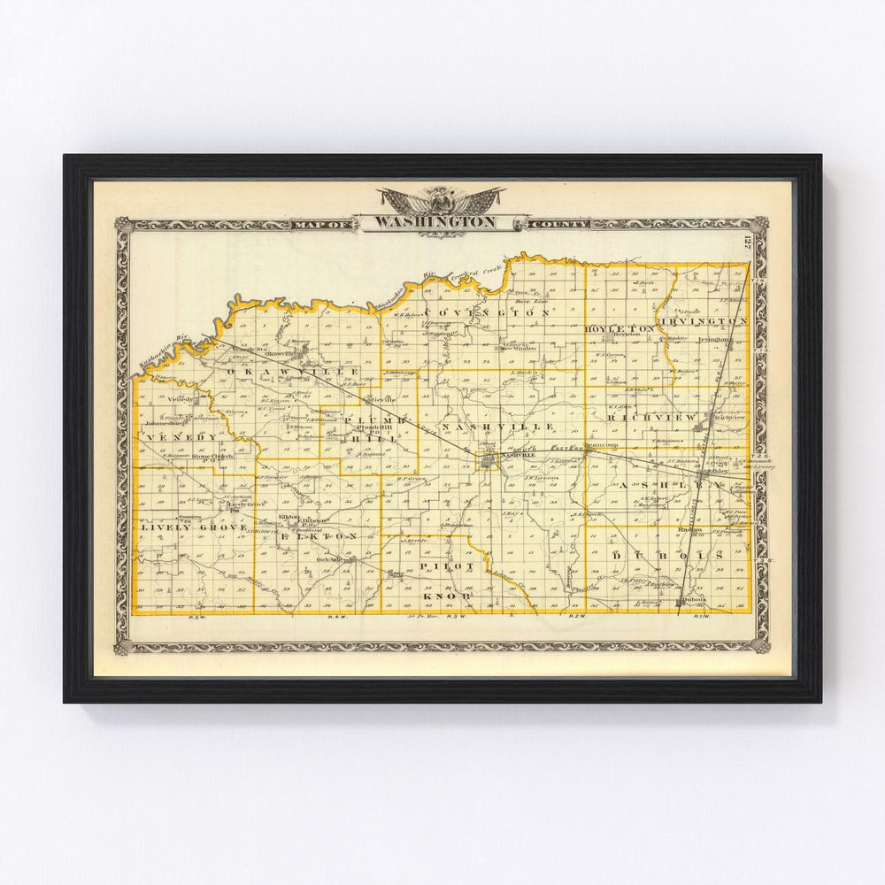 Washington County Vintage Map 1876